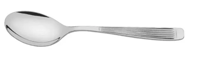 CUCHARA MESA ACERO INOXIDABLE RAYADA