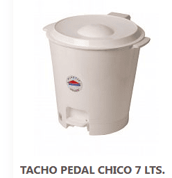 CESTO BASURA PLASTICO PEDAL 7 L COLORES