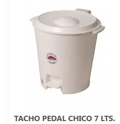 CESTO BASURA PLASTICO PEDAL 7 L COLORES