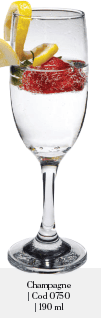 COPA CHAMPAGNE VIDRIO TEMPLADO 190 ML