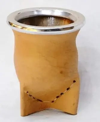 MATE CUERO VAQUETA VIDRIO COLORES