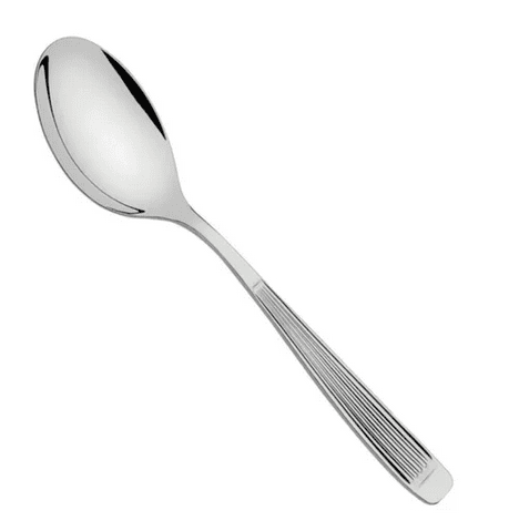 CUCHARA TE ACERO INOXIDABLE RAYADA