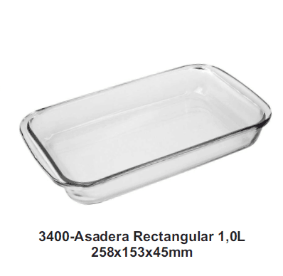 ASADERA VIDRIO TEMPLADO 1 L