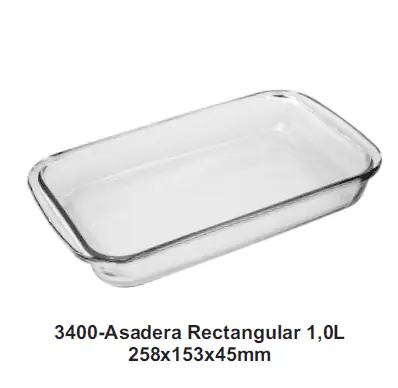 ASADERA VIDRIO TEMPLADO 1 L