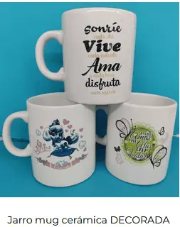 JARRO MUG CERAMICA DECO DISEÑOS Y FRASES