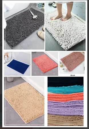 ALFOMBRA BAÑO PELUDA SHAGGY ANTIDESLIZANTE COLORES