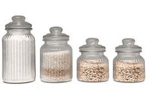 FRASCO VIDRIO RAYADO CON TAPA HERMETICA varias medidas en stock