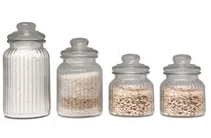 FRASCO VIDRIO RAYADO CON TAPA HERMETICA varias medidas en stock