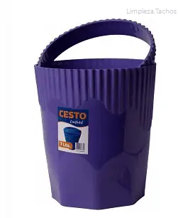 CESTO BASURA PLASTICO CON ANILLO 27 CM COLORES