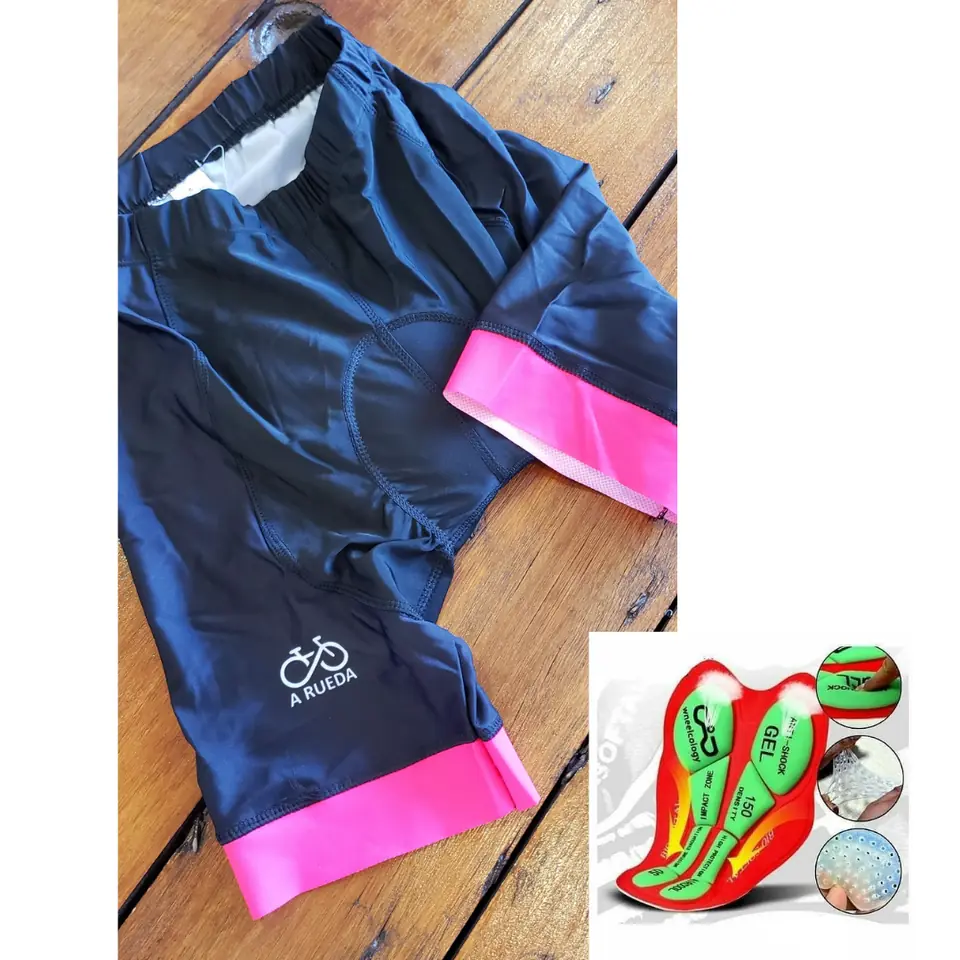 Calza A Rueda badana gel 5D NEG/FUCSIA