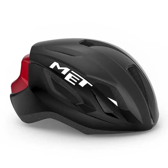 casco met strale negro/rojo