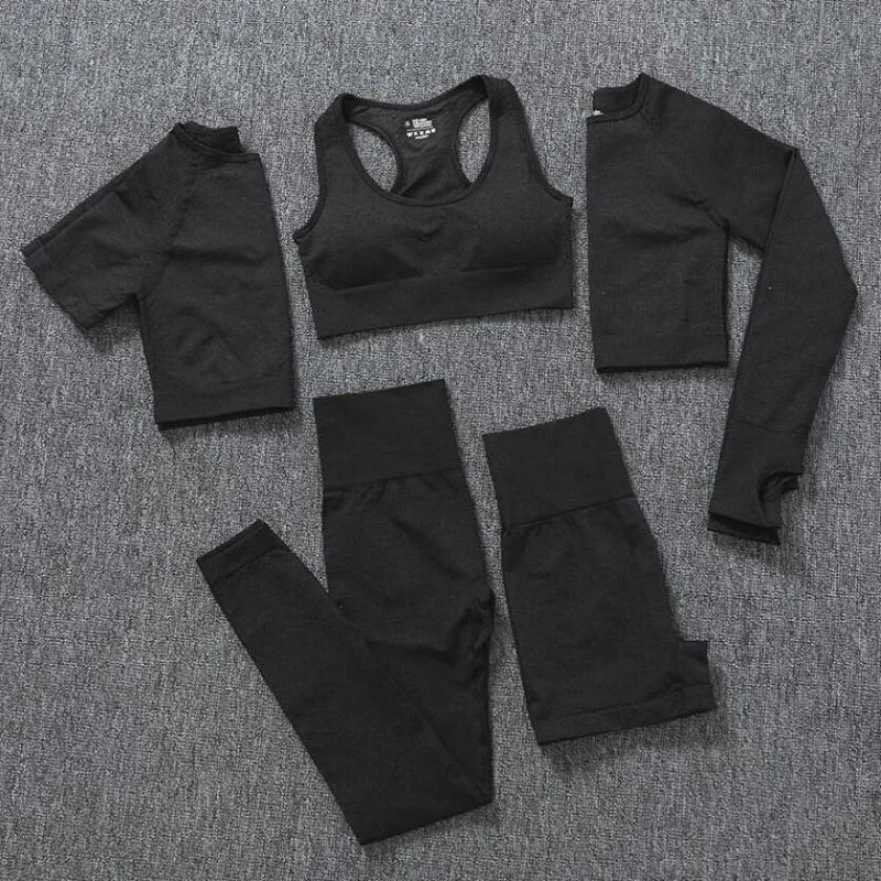 ropa deportiva seamless sin costura negro