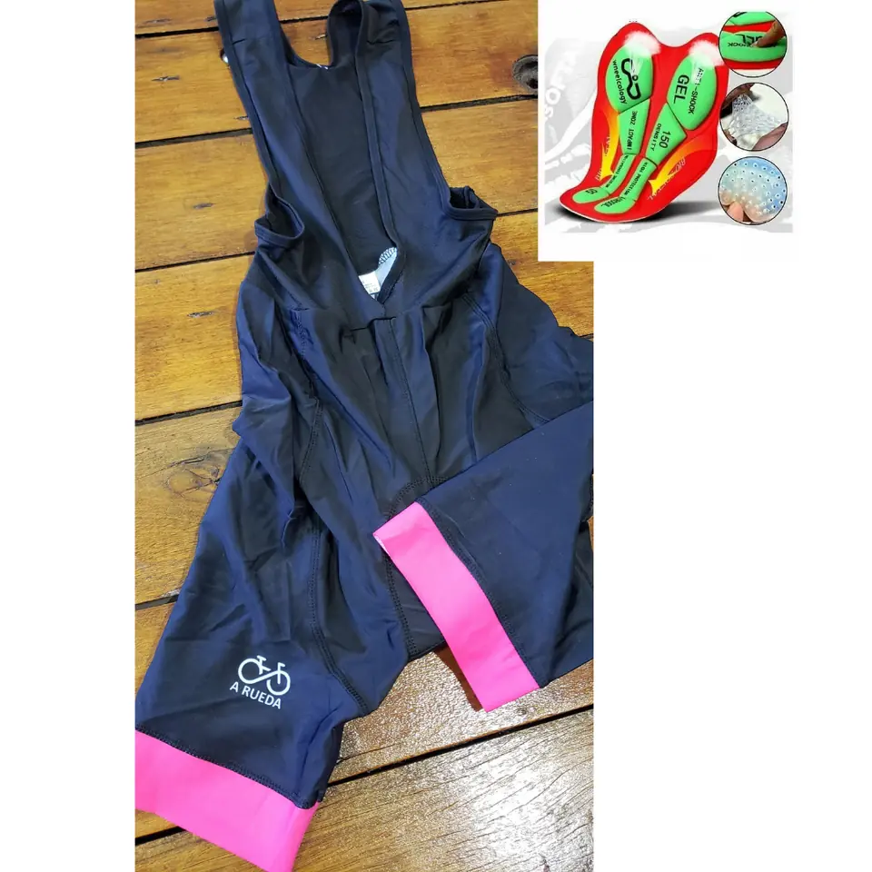 maillot A Rueda badana gel 5D NEG/FUCSIA