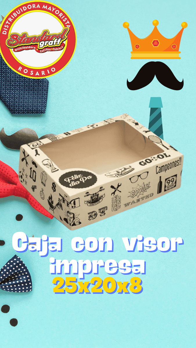 Caja c/visor 25x20x8 dia del padre x1