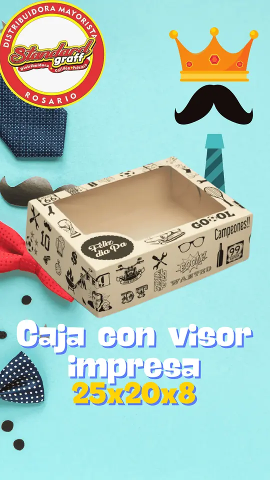 Caja c/visor 25x20x8 dia del padre x1