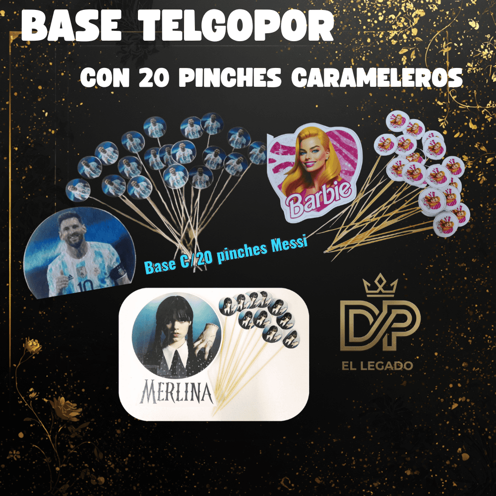 Base con 20 pinches carameleros