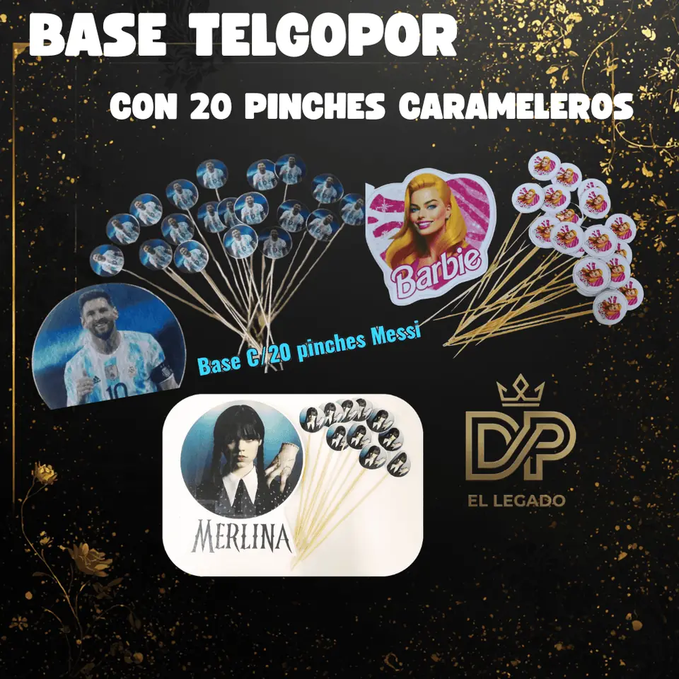 Base con 20 pinches carameleros