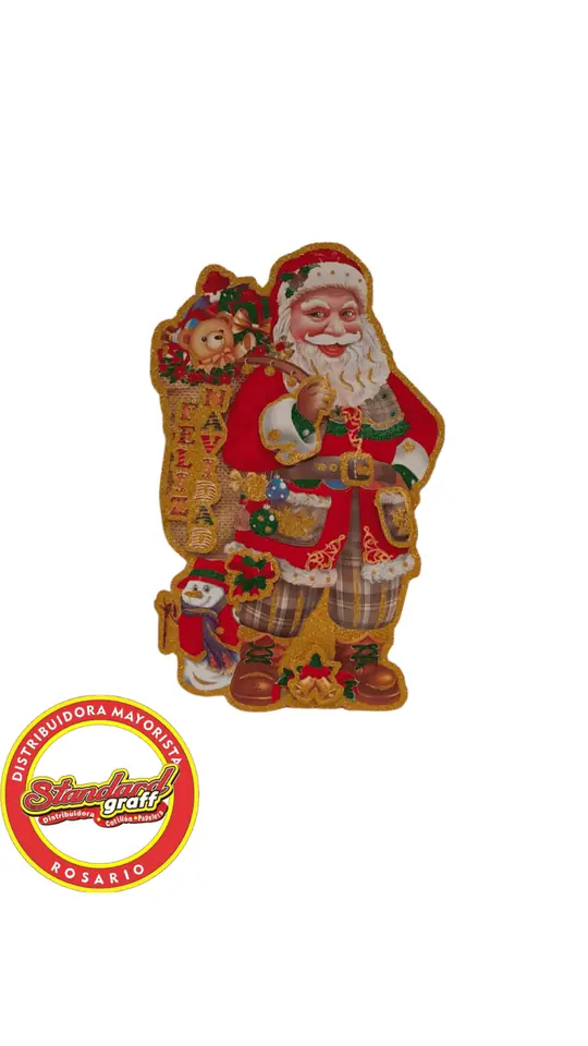 Adorno Papà Noel 3D 26x39cm x 1 unidad