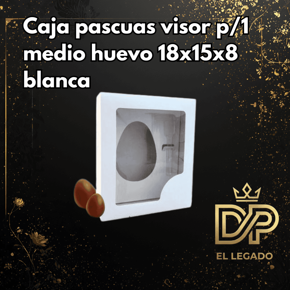 Caja pascuas visor p/1 medio huevo 18x15x8 blanca - x5