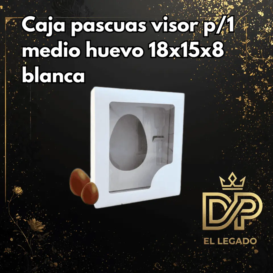 Caja pascuas visor p/1 medio huevo 18x15x8 blanca - x5