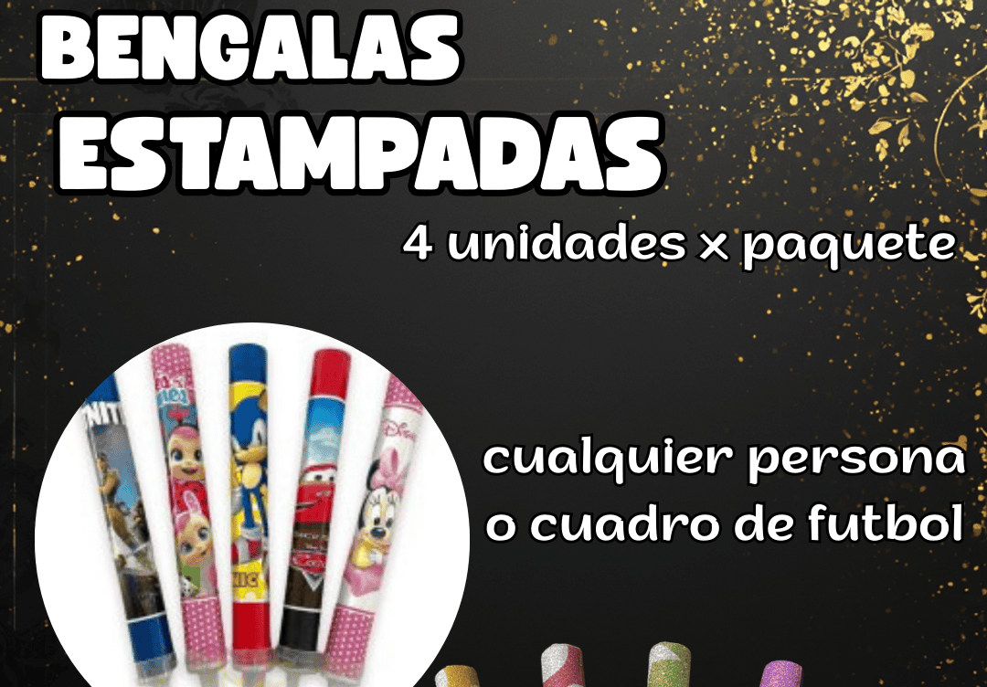 Bengalas Personajes x 4 unidades