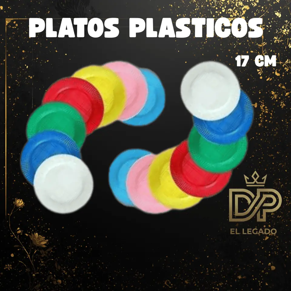 Platos Plàsticos Rosa 17cm - x 50 unidades