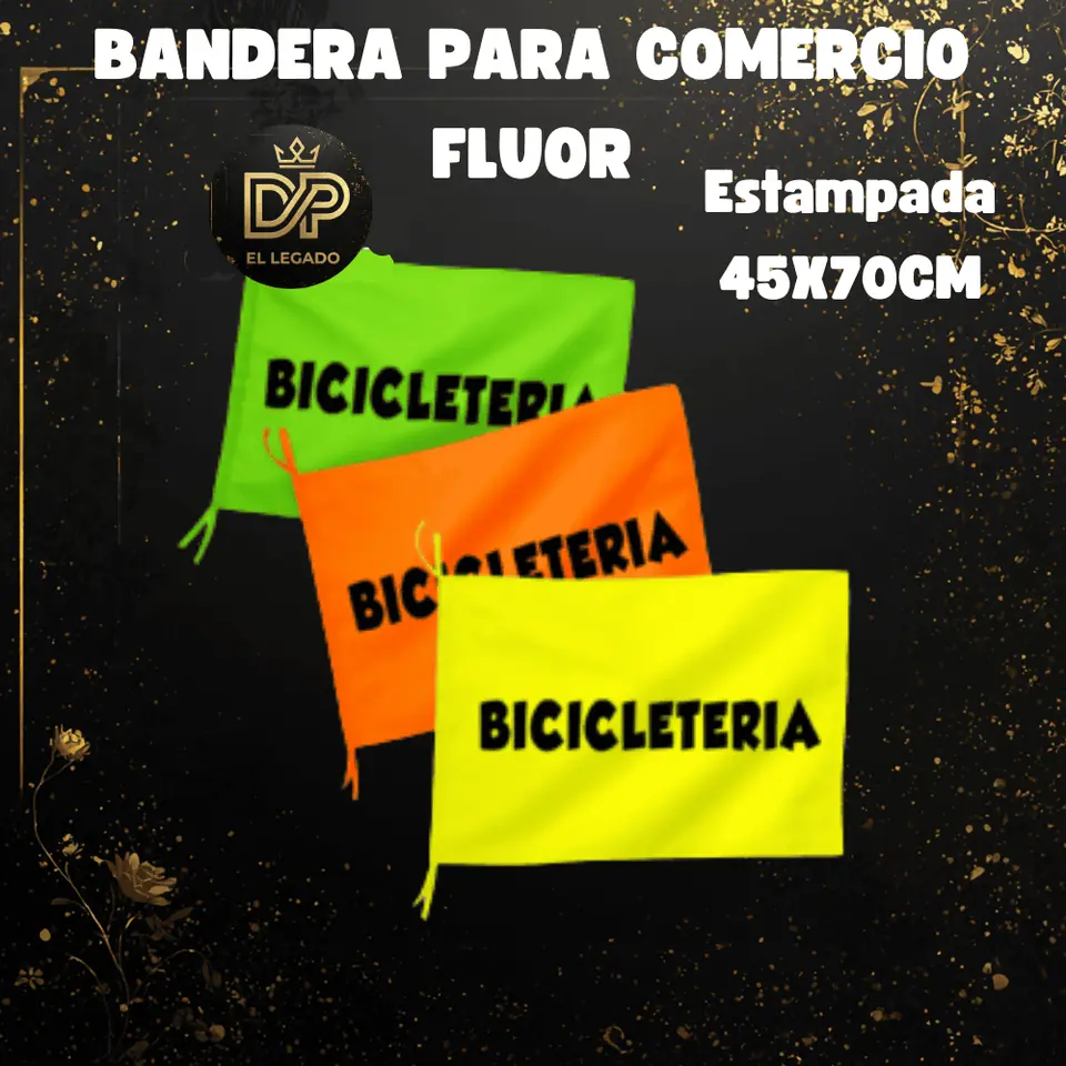 Bandera flùor para comercio estampada 45x70cm (Bicicleteria)
