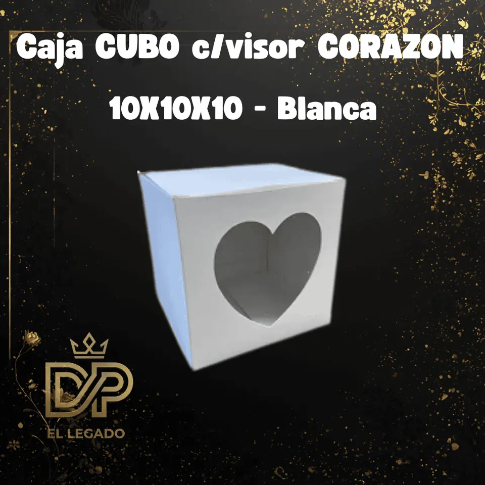Caja blanca con visor corazòn 10x10x10 - x5