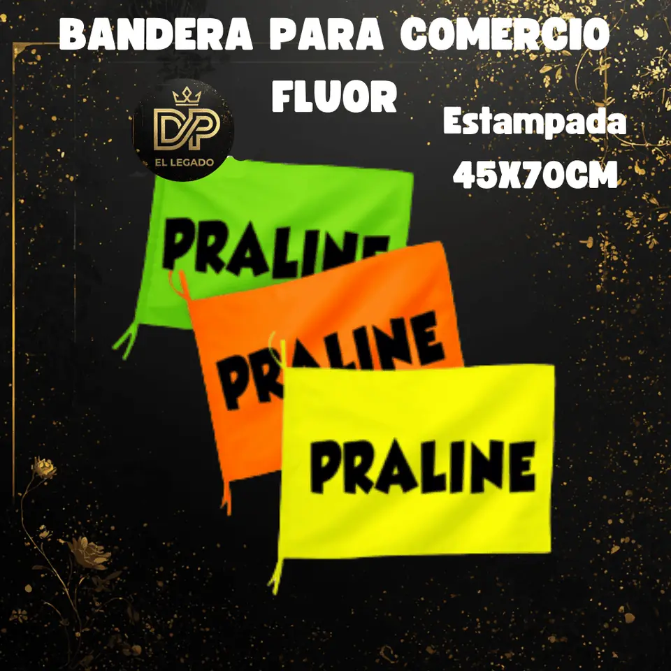 Bandera flùor para comercio estampada 45x70cm (Praline)