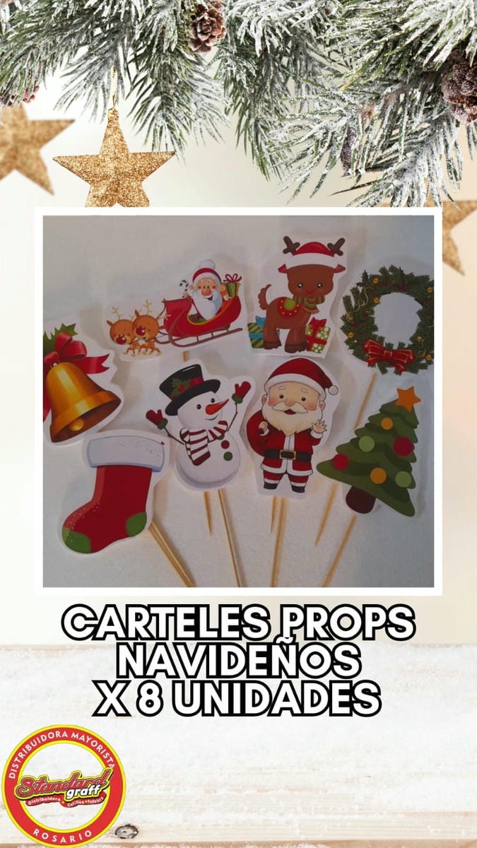 Carteles Props x8 - Navideños