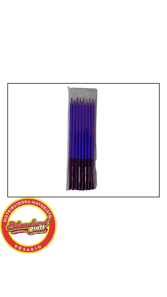 Blister Vela Làpiz Azul Metalizado 15cm x 8 unidades