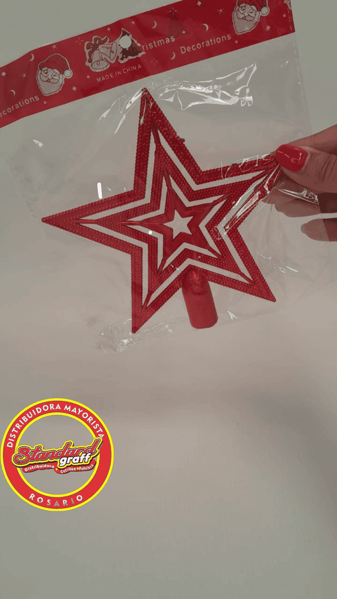 Adorno puntal estrella Rojo 14 cm x 1 unidad