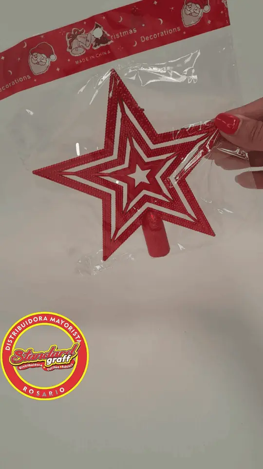 Adorno puntal estrella Rojo 14 cm x 1 unidad