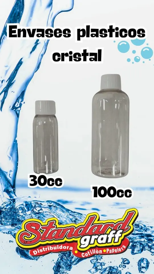 Envases plasticos cristal - x1 100 cc