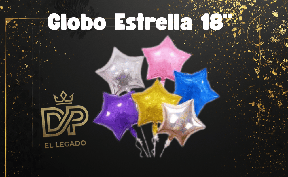 Globo estrella 18" (45cm) Celeste x5
