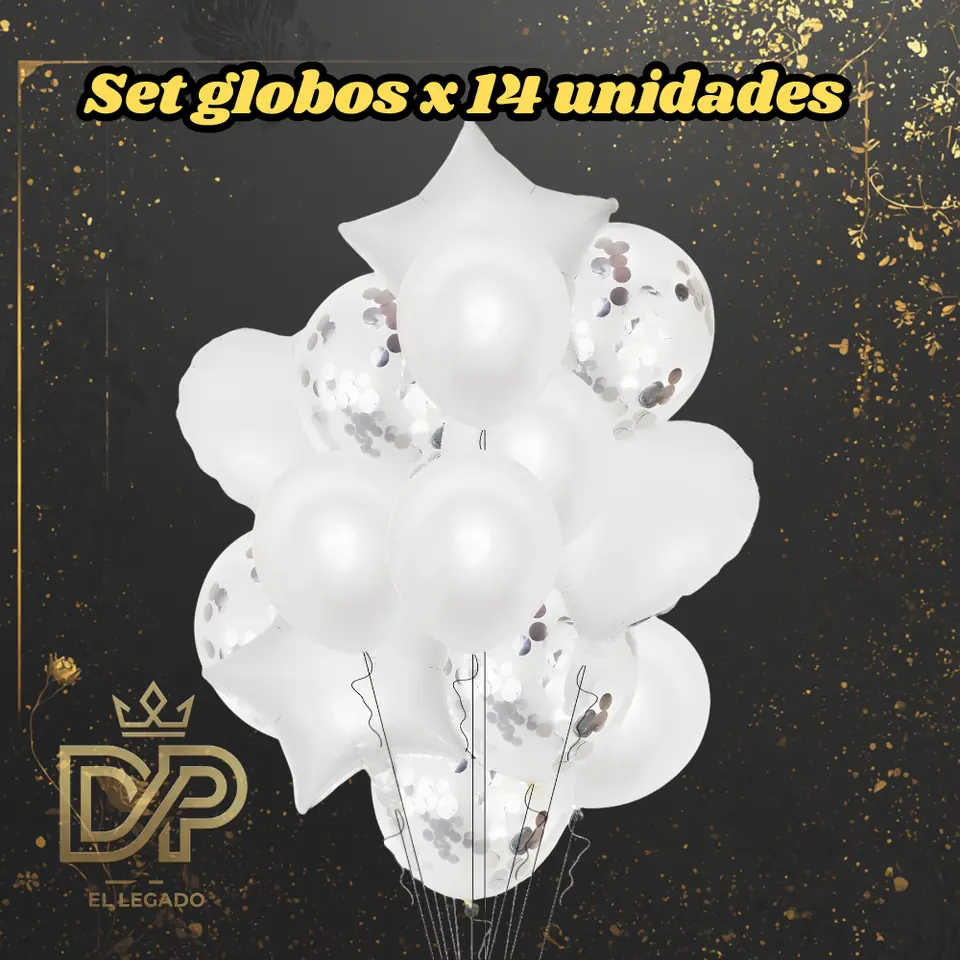 Set globos 14 unidades x1 Blanco