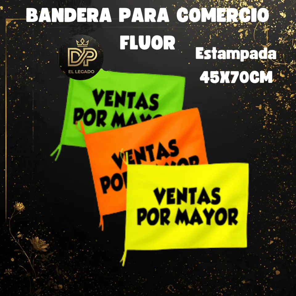 Bandera flùor para comercio estampada 45x70cm (Ventas por mayor)