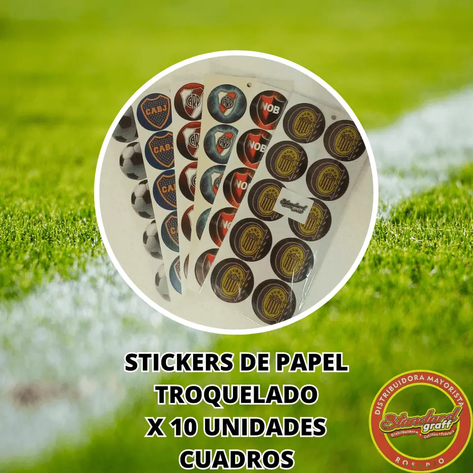 Stickers papel troquelado Fùtbol (x10 imagenes) x5 planchas