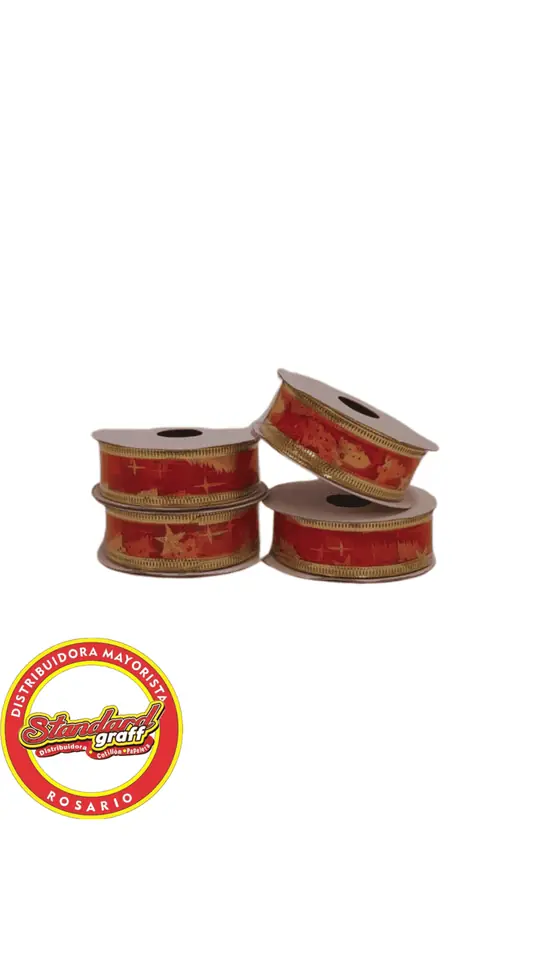 Cinta Decorativa Navideña Roja 2,5cm x 2,74mts