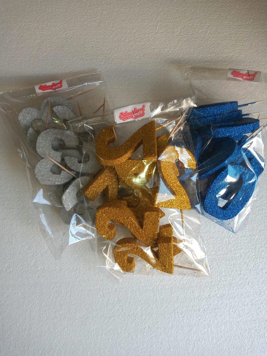 Números gibreados 5cm x10 unidades