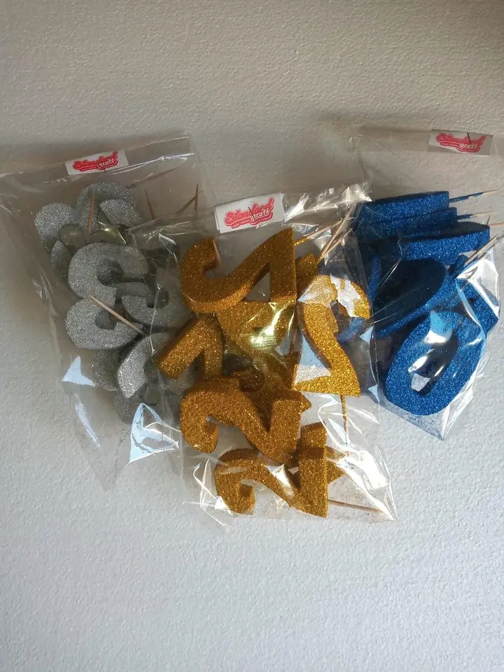 Números gibreados 5cm x10 unidades