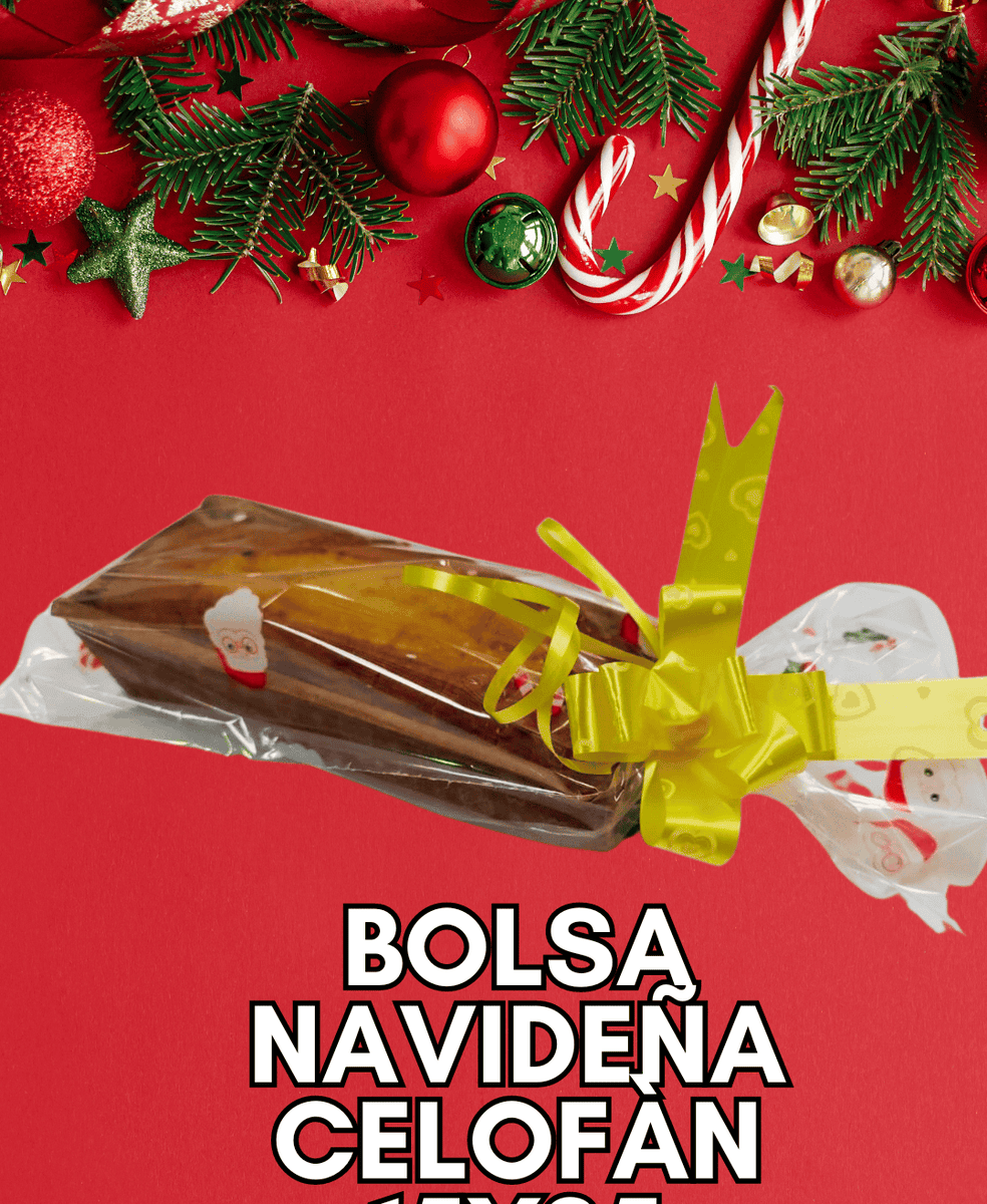 Bolsas Celofàn navidad 15x35 - x 25 unidades