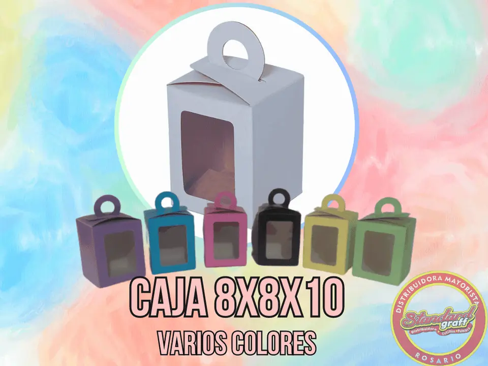 Caja con visor 8x8x10 Rojo - x5