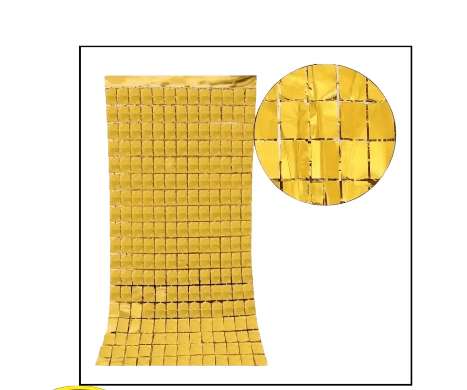 Cortina Bricks Wall Dorado x 1 unidad