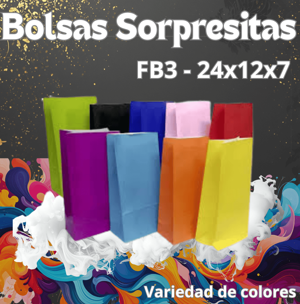 Bolsa sorpresita lisa Rojo x50