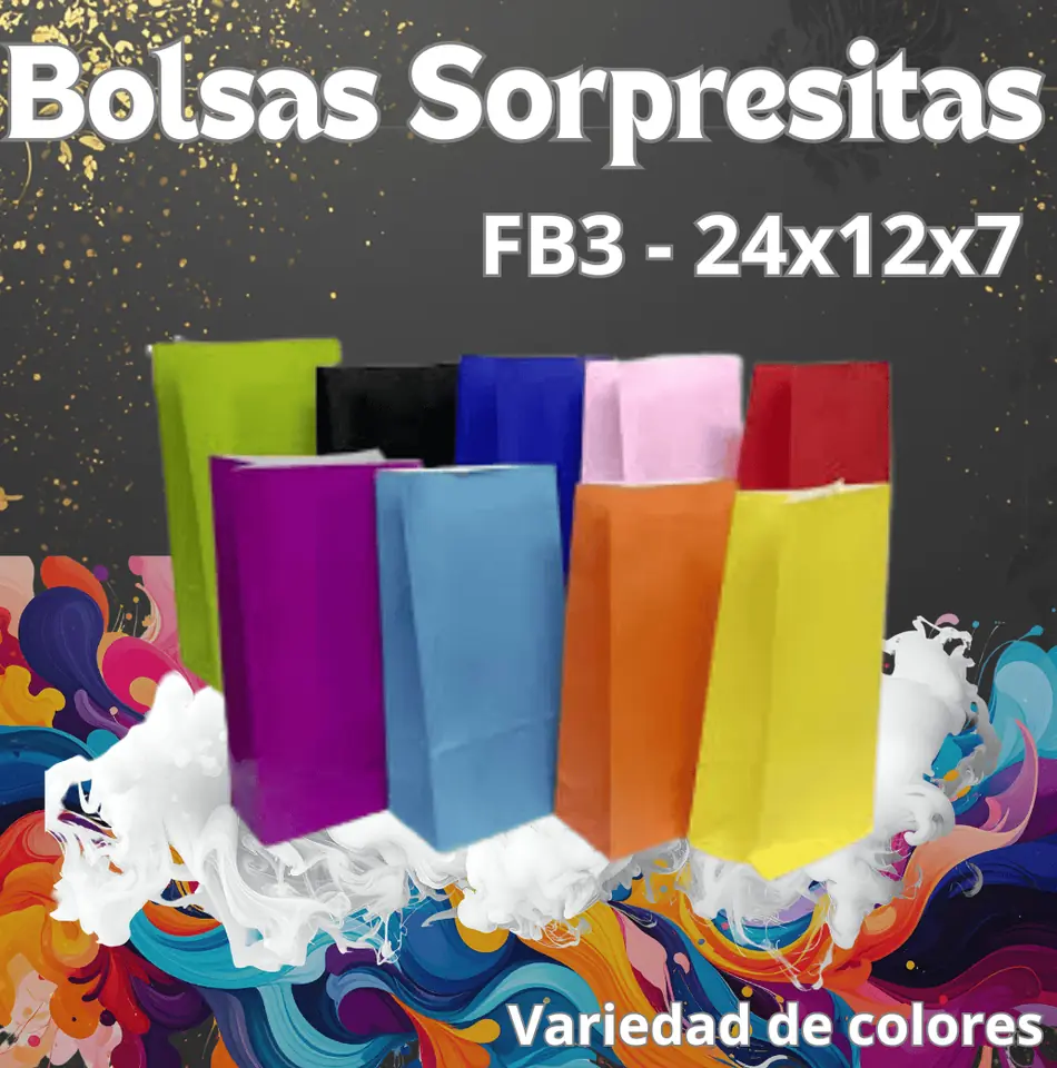Bolsa sorpresita lisa Rojo x50