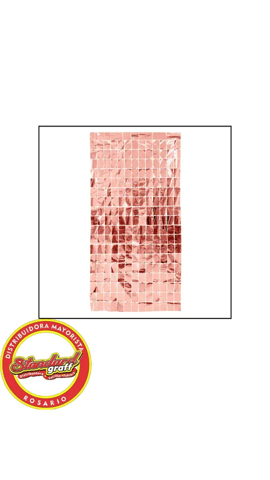 Cortina Bricks Wall Rosa Gold x 1 unidad