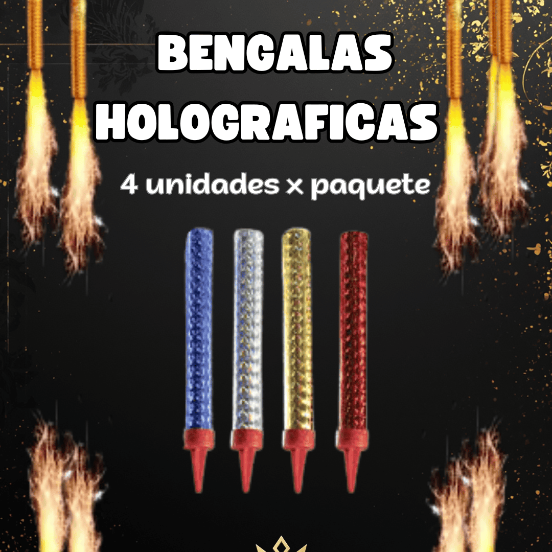 Bengalas Holograficas x 4 u