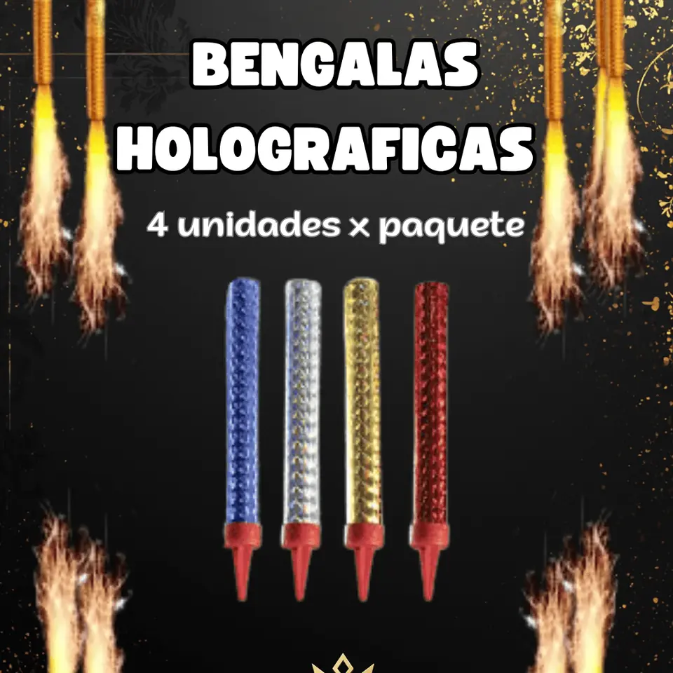 Bengalas Holograficas x 4 u