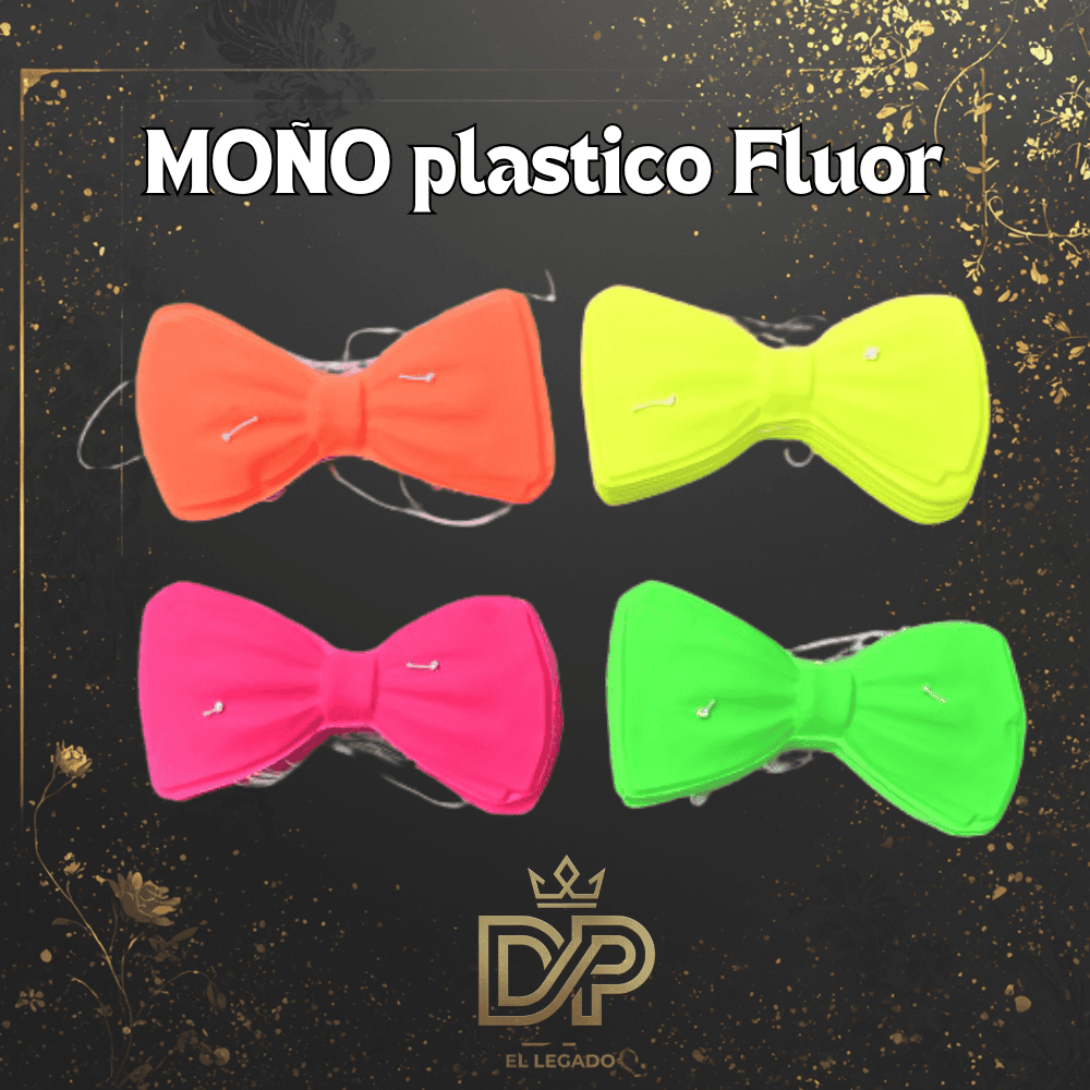 Moño plastico fluor x6
